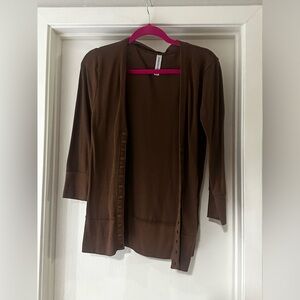 Brown 3/4 Sleeve Cardigan L